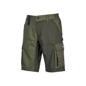 upower solaris bermudas cargo funcionales talla 5xl tejido ripstop elastico, multibolsillos, detalles reflectantes, proteccion lumbar, ajuste seguro color verde oscuro