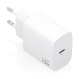 aisens cargador gan 30w usb c pd3.0 tecnologia ai para detectar protocolo y velocidad de carga color blanco