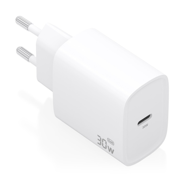 aisens cargador gan 30w usb c pd3.0 tecnologia ai para detectar protocolo y velocidad de carga color blanco