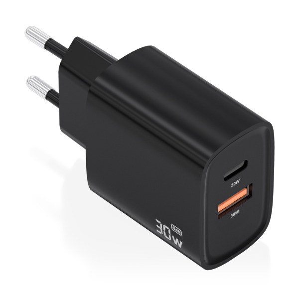 aisens cargador gan 30w usb c pd3.0 tecnologia ai para detectar protocolo y velocidad de carga color negro