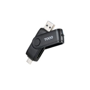 tooq lector de tarjetas usb c y usb a compatible con sd, micro sd y tf color negro
