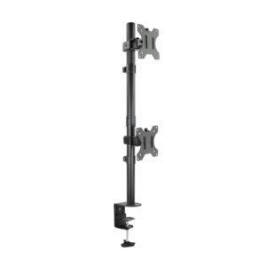 tooq soporte de mesa para 2 monitores en vertical de 13" 32" giratorio e inclinable peso max 8kg x brazo vesa 100x100mm