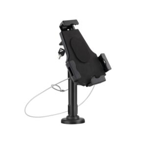 tooq soporte de sobremesa y pared profesional ajustable para tablet de entre 7.9” a 10.5” incluye candado antirrobo organizador de cables color negro