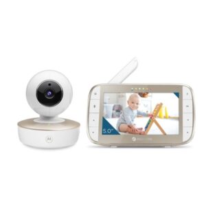 motorola nursery vm50g vigilabebes con camara vision nocturna comunicacion bidireccional pantalla 5" sensor de temperatura color blanco