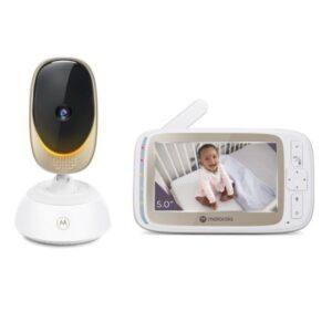 motorola nursery vm85 connect vigilabebes con camara vision nocturna conexion wifi pantalla 5" sensor de temperatura color blanco