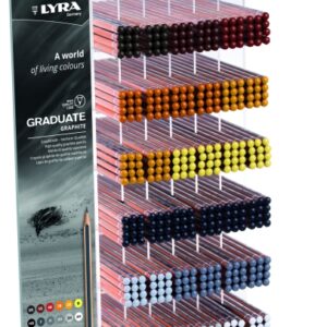 lyra graduate expositor con 432 lapices de grafito hexagonal graduaciones surtidas color negro