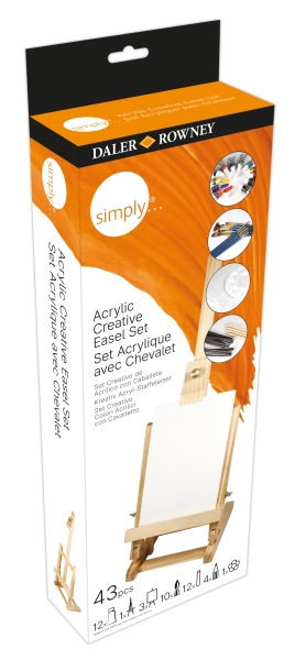 daler rowney simply creative easel pack de 43 piezas pinturas acrilicas incluye caballete colores surtidos