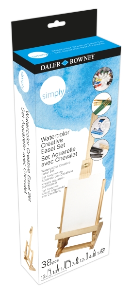 daler rowney simply pack de 38 piezas set creativo acuarela caballete colores surtidos