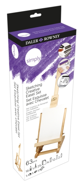 daler rowney simply pack de 59 piezas set creativo de esbozo caballete colores surtidos