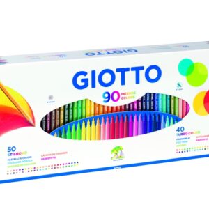 giotto caja regalo pack de 90 piezas 40 rotuladores giotto turbo color 50 lapices de colores giotto stilnovo colores surtidos
