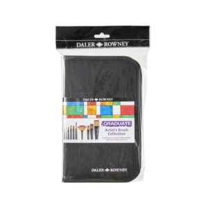 daler rowney graduate pack de 10 pinceles multitecnica pelo sintetico mango corto estuche con cremallera