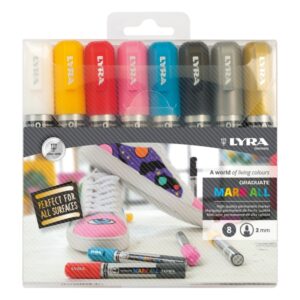 lyra mark all pack de 8 rotuladores permanentes multisuperficie punta redonda 2mm blister colores surtidos