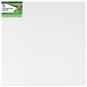 daler rowney simply bastidor entelado 3d 80x80cm imprimacion triple grano medio 100% algodon sin acido 250g color blanco