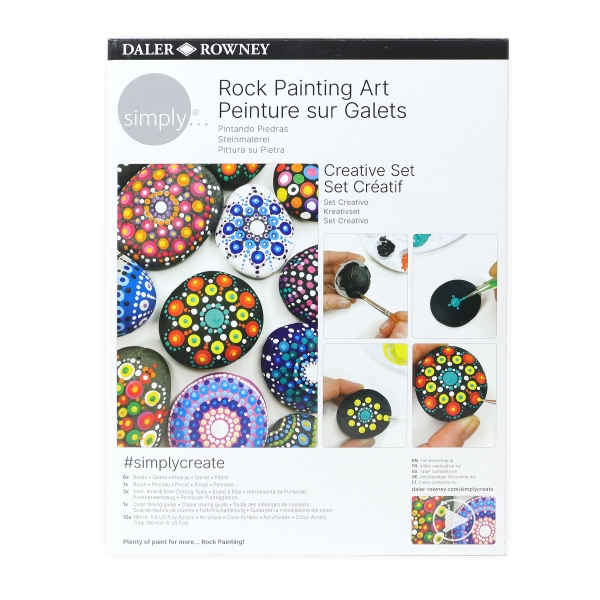 daler rowney simply creative pack de pintura acrilica tematica rock painting art caja de carton colores surtidos