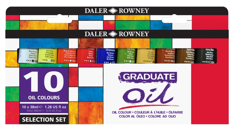 daler rowney graduate pack de 10 pinturas al oleo selection set tubos de aluminio 38ml colores surtidos