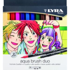 lyra aqua brush duo manga pack de 12 rotuladores de pincel redondo doble punta pincel y punta fina colores surtidos