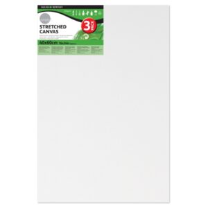 daler rowney simply pack de 3 bastidores entelados 40x60cm imprimacion triple grano medio 100% algodon sin acido 250g color blanco