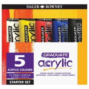 daler rowney graduate pack de 5 pack de 5 pinturas acrilicas set de iniaciacion colores surtidos