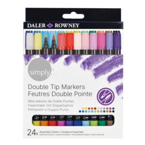 daler rowney simply pack de 24 rotuladores doble punta colores surtidos