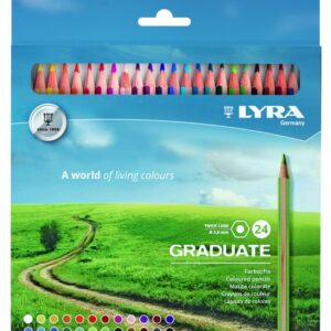 lyra graduate pack de 24 lapices de colores hexagonal color negro