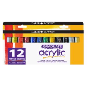 daler rowney graduate pack de 12 pinturas acrilicas 22ml colores surtidos