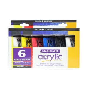 daler rowney graduate pack de 6 pinturas acrilicas 75ml colores surtidos