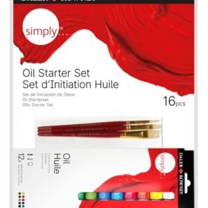 daler rowney simply pack de 16 piezas pinturas al oleo set de iniciacion colores surtidos