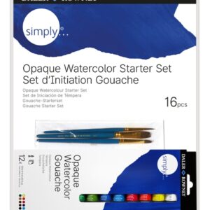 daler rowney simply pack de 16 piezas temperas gouache set de iniciacion colores surtidos