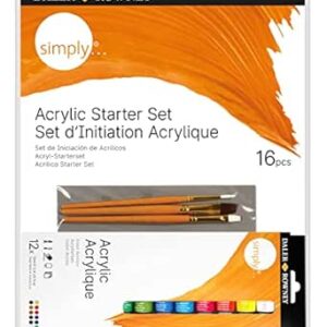 daler rowney simply pack de 16 piezas pinturas acrilicas set de iniciacion colores surtidos