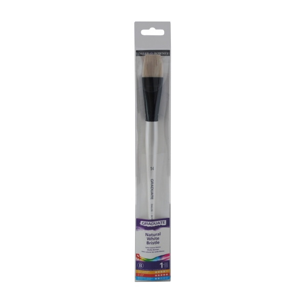 daler rowney graduate pincel para oleo pelo de cerda natural mango largo bright n°14