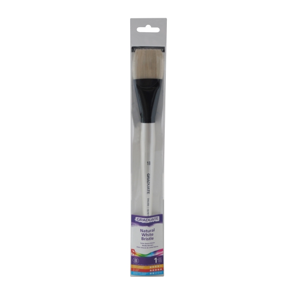 daler rowney graduate pincel para oleo pelo de cerda natural mango largo bright n°18
