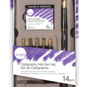 daler rowney simply pack de 14 piezas para caligrafia