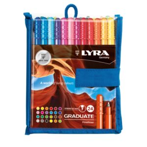 lyra graduate pack de 24 fineliners rotulador de punta sintetica punta fina colores surtidos