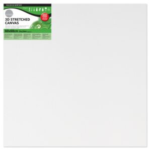 daler rowney simply bastidor entelado 3d 60x60cm imprimacion triple grano medio 100% algodon sin acido 250g color blanco
