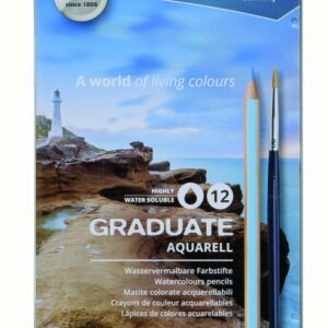 lyra graduate pack de 12 lapices de colores acuarelables con 1 pincel incluido hexagonal estuche de metal colores surtidos
