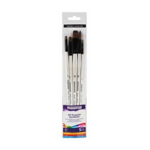 daler rowney graduate pack de 5 pinceles multitecnica pelo sintetico mango largo