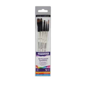 daler rowney graduate pack de 5 pinceles multitecnica pelo sintetico mango corto