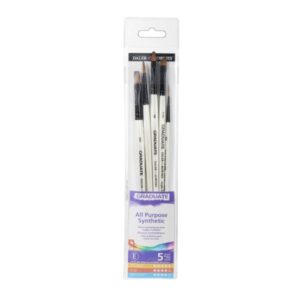 daler rowney graduate pack de 5 pinceles multitecnica pelo sintetico mango corto