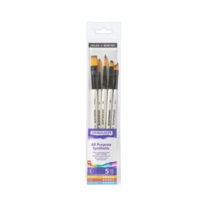 daler rowney graduate pack de 5 pinceles multitecnica pelo sintetico mango corto
