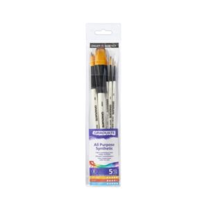 daler rowney graduate pack de 5 pinceles multitecnica pelo sintetico mango corto
