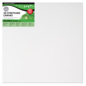daler rowney simply bastidor entelado 3d 50x50cm imprimacion triple grano medio 100% algodon sin acido 250g color blanco