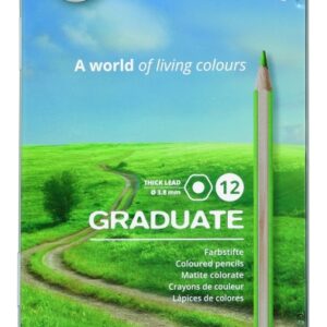 lyra graduate pack de 12 lapices de colores hexagonal estuche de metal color negro