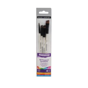 daler rowney graduate pack de 4 pinceles multitecnica pelo sintetico mango corto