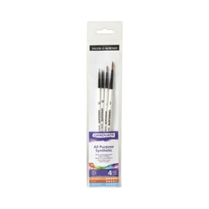 daler rowney graduate pack de 4 pinceles multitecnica pelo sintetico mango corto