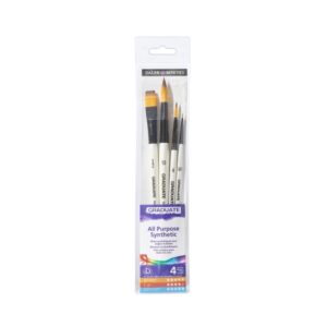 daler rowney graduate pack de 4 pinceles multitecnica pelo sintetico mango corto
