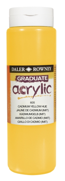 daler rowney graduate pintura acrilica botella de plastico 500ml color amarillo de cadmio