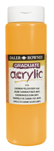 daler rowney graduate pintura acrilica botella de plastico 500ml color amarillo de cadmio profundo
