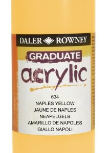 daler rowney graduate pintura acrilica botella de plastico 500ml color amarillo de napoles