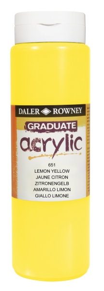 daler rowney graduate pintura acrilica botella de plastico 500ml color amarillo limon