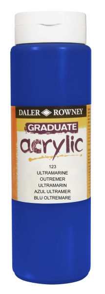 daler rowney graduate pintura acrilica botella de plastico 500ml color azul ultramarino